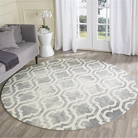 Safavieh Dip Dye Hand Tufted Round Rug- Grey - Ivory- 7 x 7 ft. DDY537C-7R